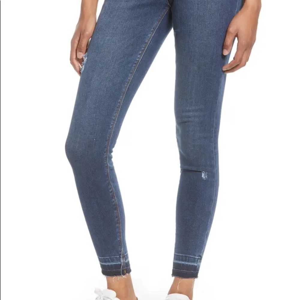 Spanx Distressed High Waist Ankle Denim Leggings Size Small